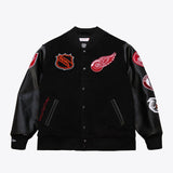 Mitchell & Ness Jacket Detroit Red Wings Black Out Collection Team Logo Full-Snap Varsity Jacket