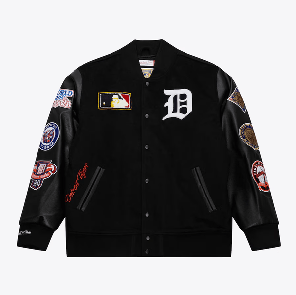 Mitchell & Ness Jacket Detroit Tigers Black Out Collection Varsity Jacket Vintage Logo