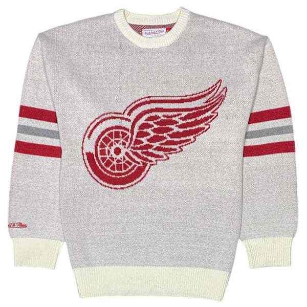 Mitchell & Ness Sweatshirt Detroit Red Wings Retro Helmet Current Logo Sweater (Cream)