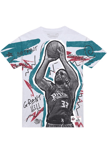 Mitchell & Ness T-shirt Grant Hill Detroit Pistons White Showstopper Short Sleeve T-Shirt