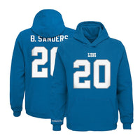 Mitchell & Ness Youth Youth Apparel Youth Barry Sanders Blue Detroit Lions Retired Player Name & Number Pullover Hoodie