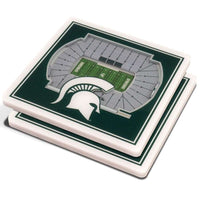 Michigan State University Spartans 3D Stadium Coasters - 2 pack