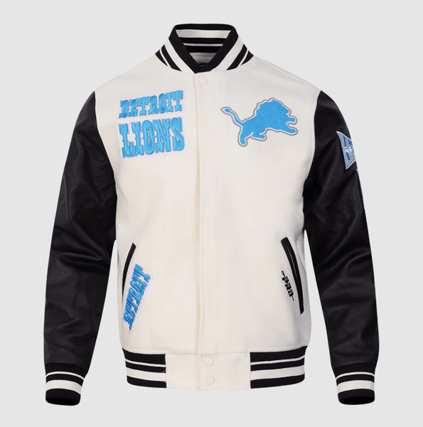 Pro Standard Jacket Cream Detroit Lions Varsity Jacket