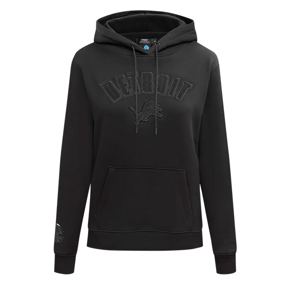 Pro Standard Women's NFL Detroit Lions Triple Black Women's FLC PO Hoodie