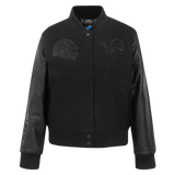 Pro Standard Women's NFL Detroit Lions Triple Black Women's Wool Varsity Jacket