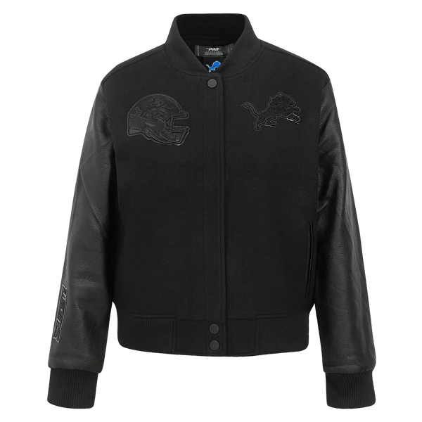 Pro Standard Women's NFL Detroit Lions Triple Black Women's Wool Varsity Jacket