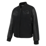 Pro Standard Women's NFL Detroit Lions Triple Black Women's Wool Varsity Jacket