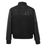 Pro Standard Women's NFL Detroit Lions Triple Black Women's Wool Varsity Jacket