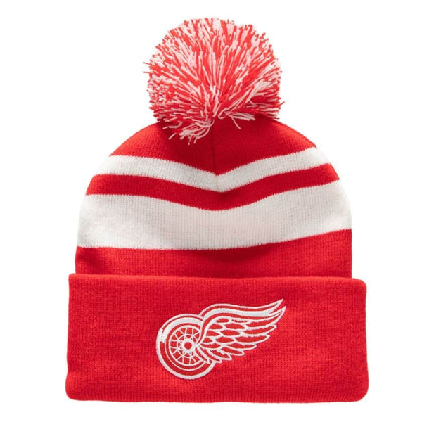 Detroit Red Wings Red/White Stripe Pom Hat