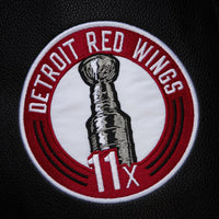 Detroit Red Wings Black Out Collection Team Logo Full-Snap Varsity Jacket