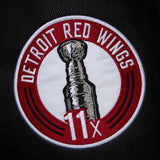 Detroit Red Wings Black Out Collection Team Logo Full-Snap Varsity Jacket
