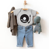 Rock Scissor Paper onesie Vinyl Record Old Soul Turntable Music Lover Baby Bodysuit