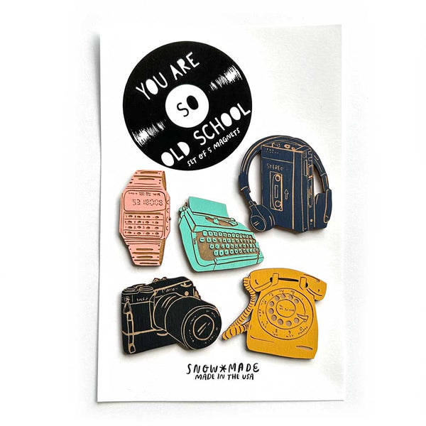 SnowMade Old School - Set of 5 Magnets