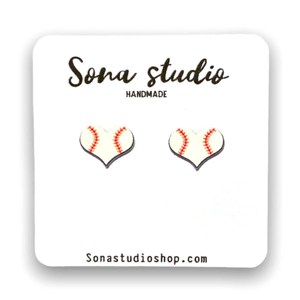 Sona Studio earrings Baseball Heart Earrings 61669633