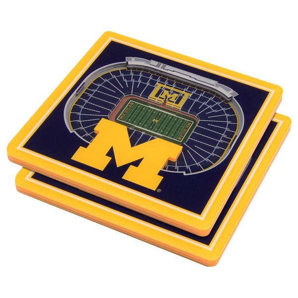 Michigan Wolverines 3D Stadium Coasters - 2 pack