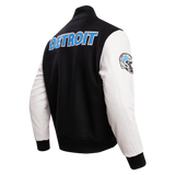 NFL Detroit Lions Classic Men's Wool Varsity Jacket - B/W