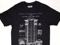 welldone goods T-Shirt Michigan Central T-Shirt, Detroit Train Station Blueprint