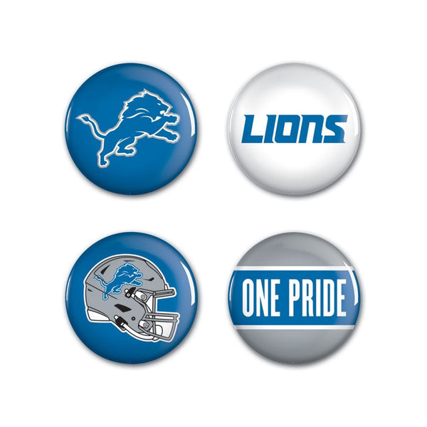 WinCraft Button Pack Detroit Lions Button 4 Pack 1 1/4" 032085888006