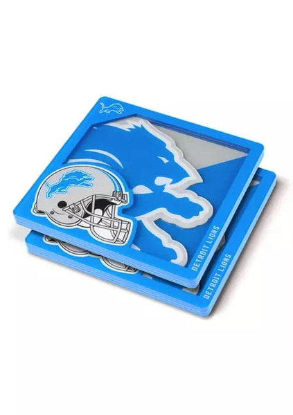 You The Fan Coasters Detroit Lions 3D Logo Coasters - 2 pack 810008499962