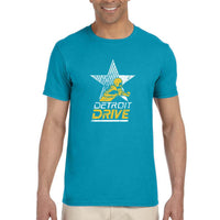 Detroit Drive Vintage Football T-Shirt - Tropical Blue - Detroit Historical Society