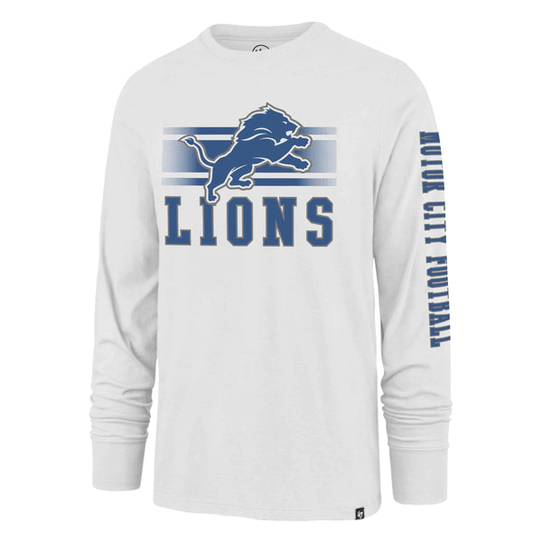 Detroit Lions 47 Brand Men’s White Wash Long Sleeve T-Shirt - Detroit Historical Society