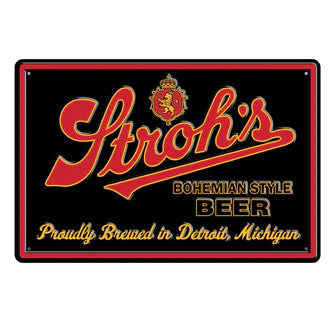 Stroh's Beer Metal Sign