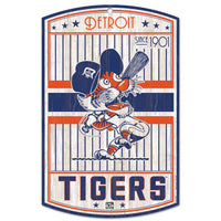 Detroit Tigers Cooperstown Wood Sign 11" x 17"