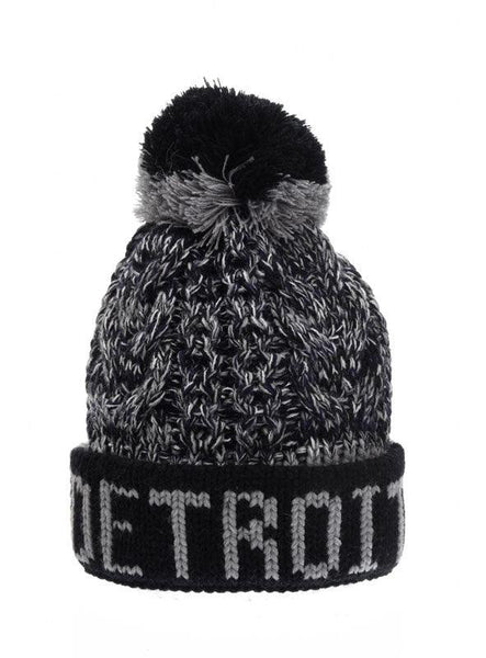 Detroit Black/Gray Pom knit Hat - Detroit Historical Society