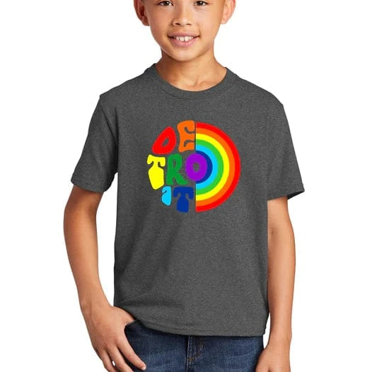 Detroit Shirt Company Youth Apparel Youth - Detroit Rainbow Shirt in Heather Black