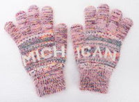Michigan Multi Pink Fuzzy Gloves - Detroit Historical Society