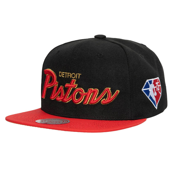Mitchell & Ness Hat Detroit Pistons 75th Anniversary Gold Snapback 195563570357
