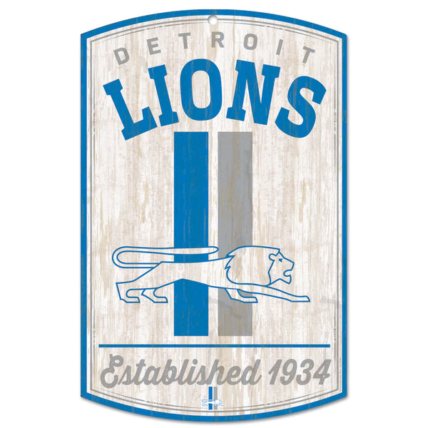 Detroit Lions Retro Wood Sign